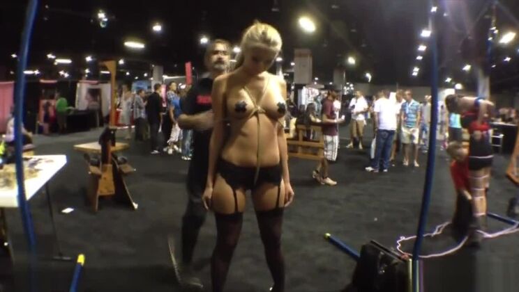 Delightful blond Chinese harlot on real homemade porn video in public place
