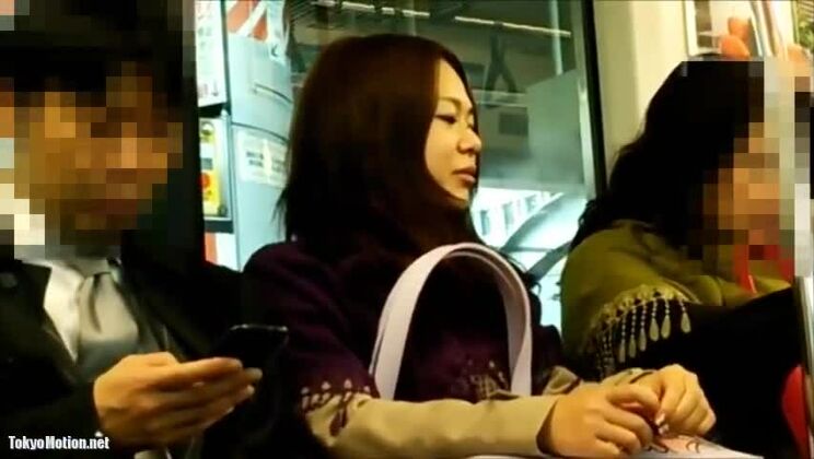 Seductive asian girl in public