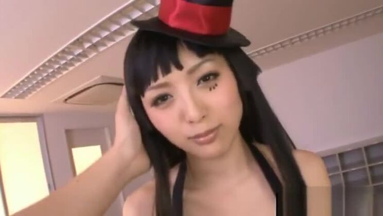 Seductive Japanese female in ultra glam fetish fun