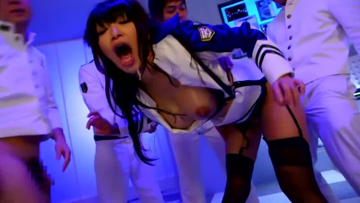 Incredible breasty asian Reiko Kobayakawa in real gangbang performance