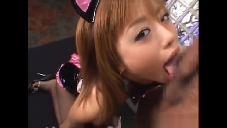 Supreme Japanese slut performing in bukkake porn