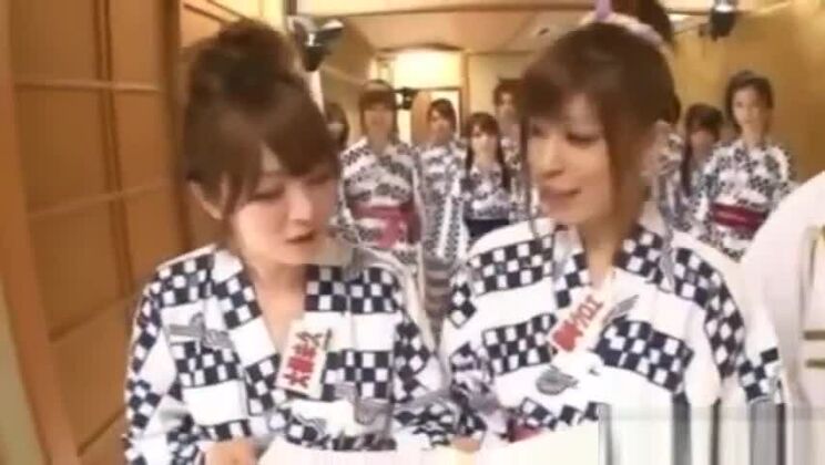 Godlike oriental whore in amazing group sex performance