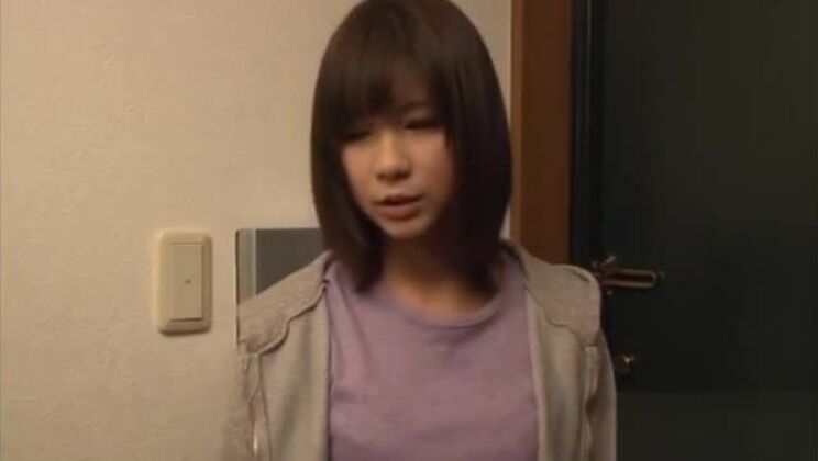 Cute Japanese girl gives deep throat blowjob