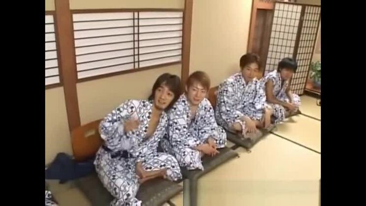 Godlike Japanese whore fucking in gangbang