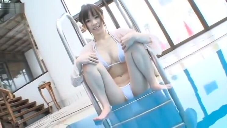 Attractive breasty Japanese hussy in fetish porn movie