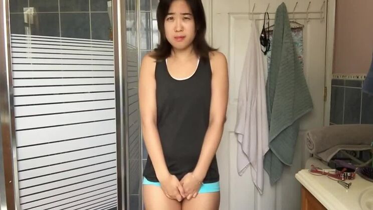 Comely flat chested Japanese bitch in private amateur sex tape