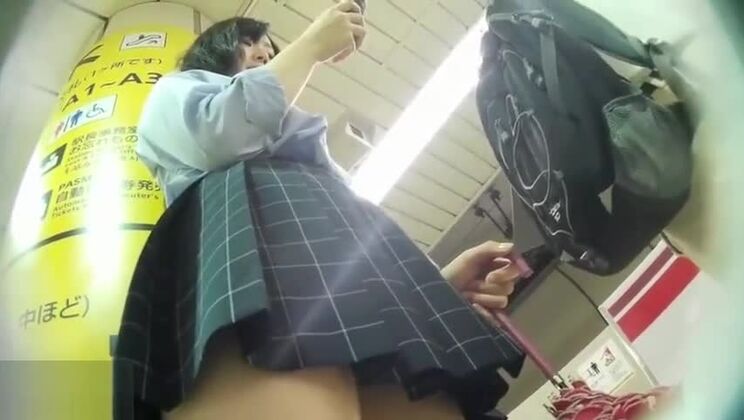 Adorable Japanese whore in public