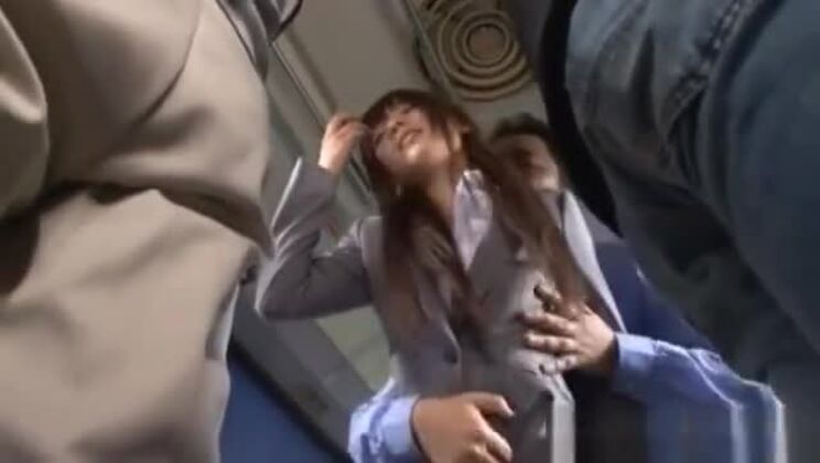 Amazing fluffy asian gal got hard hammered in public place