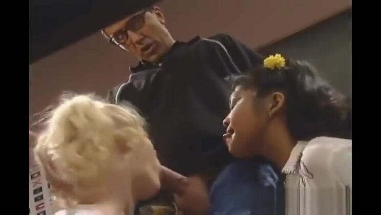 Pretty oriental tart in interracial porn video